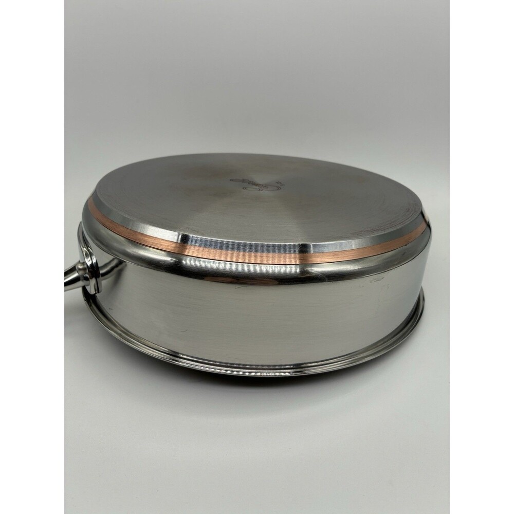 Emeril by ALL CLAD 3 Qt Sauce Pan 10" Saute Stainless Skillet W/ LID Copper Core - Picture 4 of 16